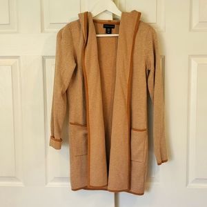 Adrienne Vittadini cardigan Camel colored with white stitching